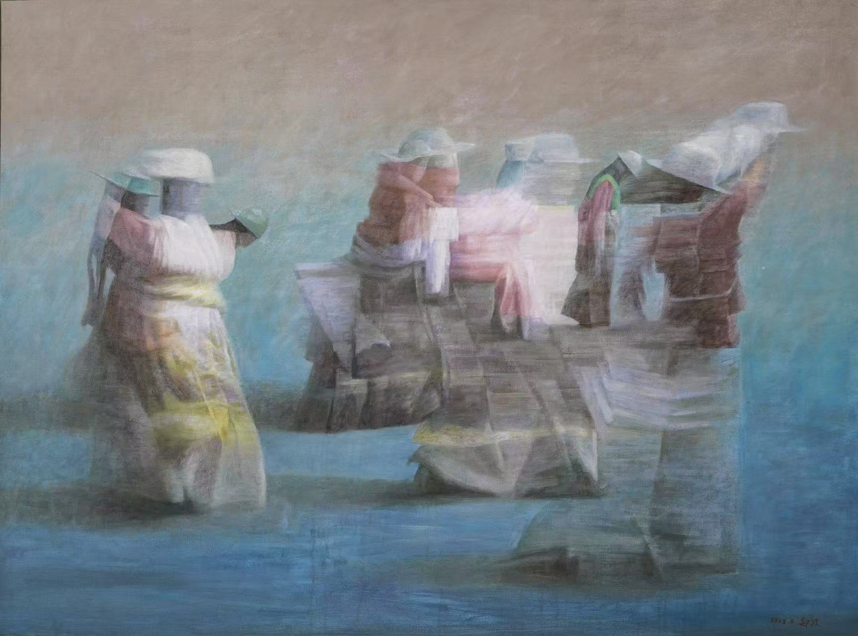 Wind of Northern Tibet, oil painting, 97 x 130 cm, 2009.